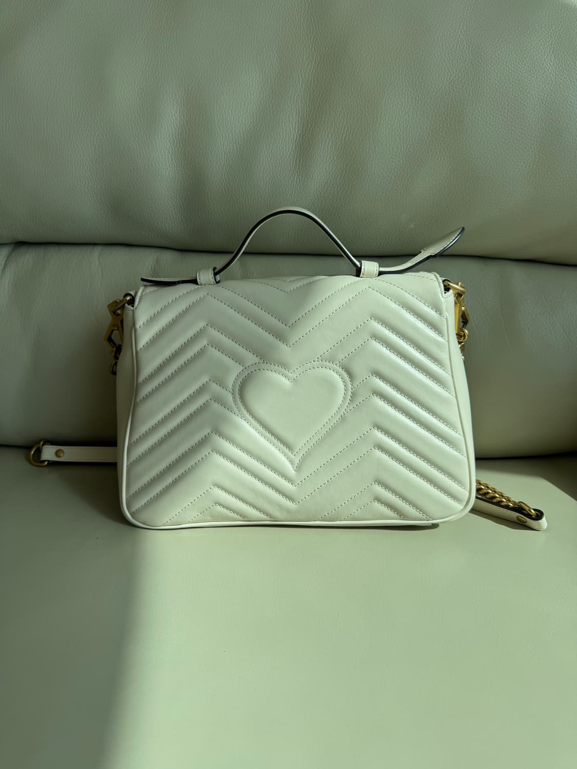 구찌 마몽 마틀라세 탑핸들백 아이보리 상품이미지4