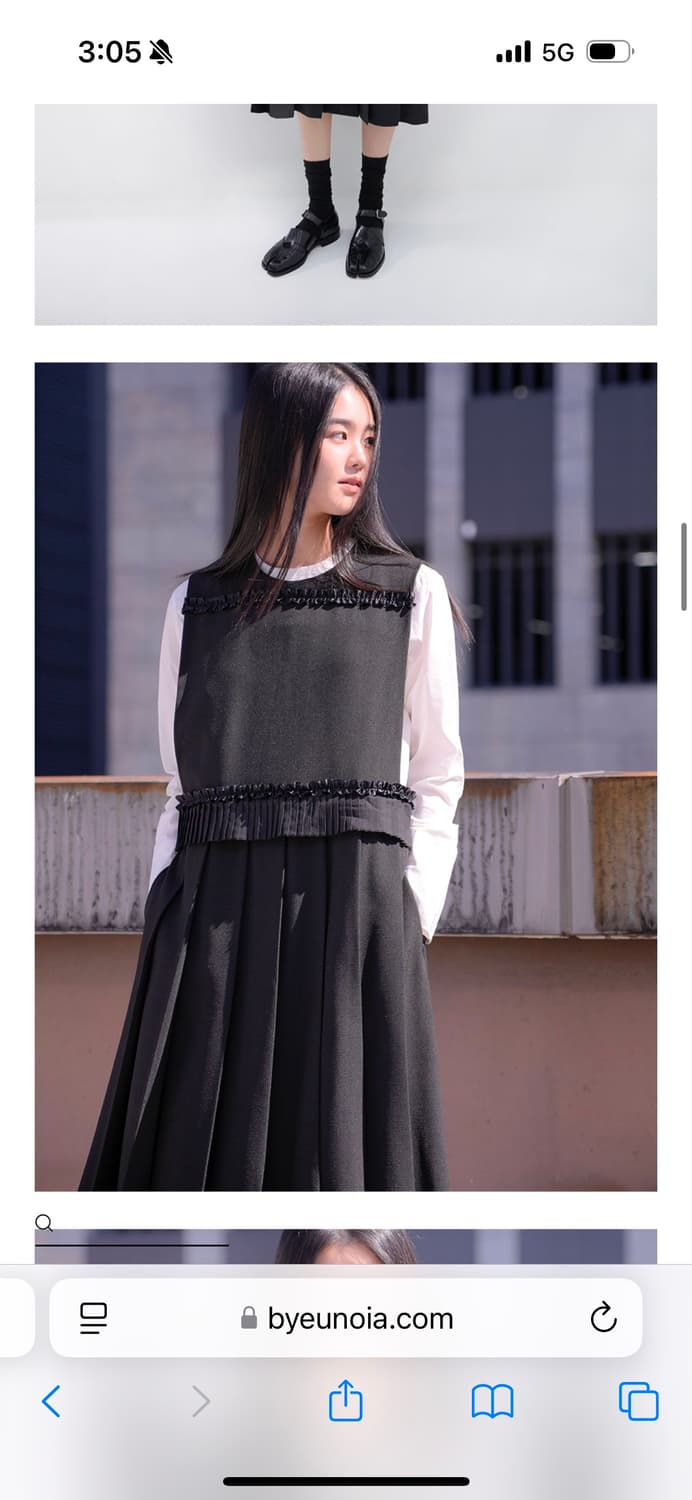 유노이아 레이어드 플리츠 프릴 원피스 상품이미지1