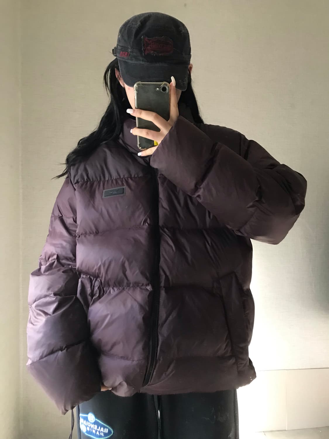 리복 버건디 패딩 상품이미지1