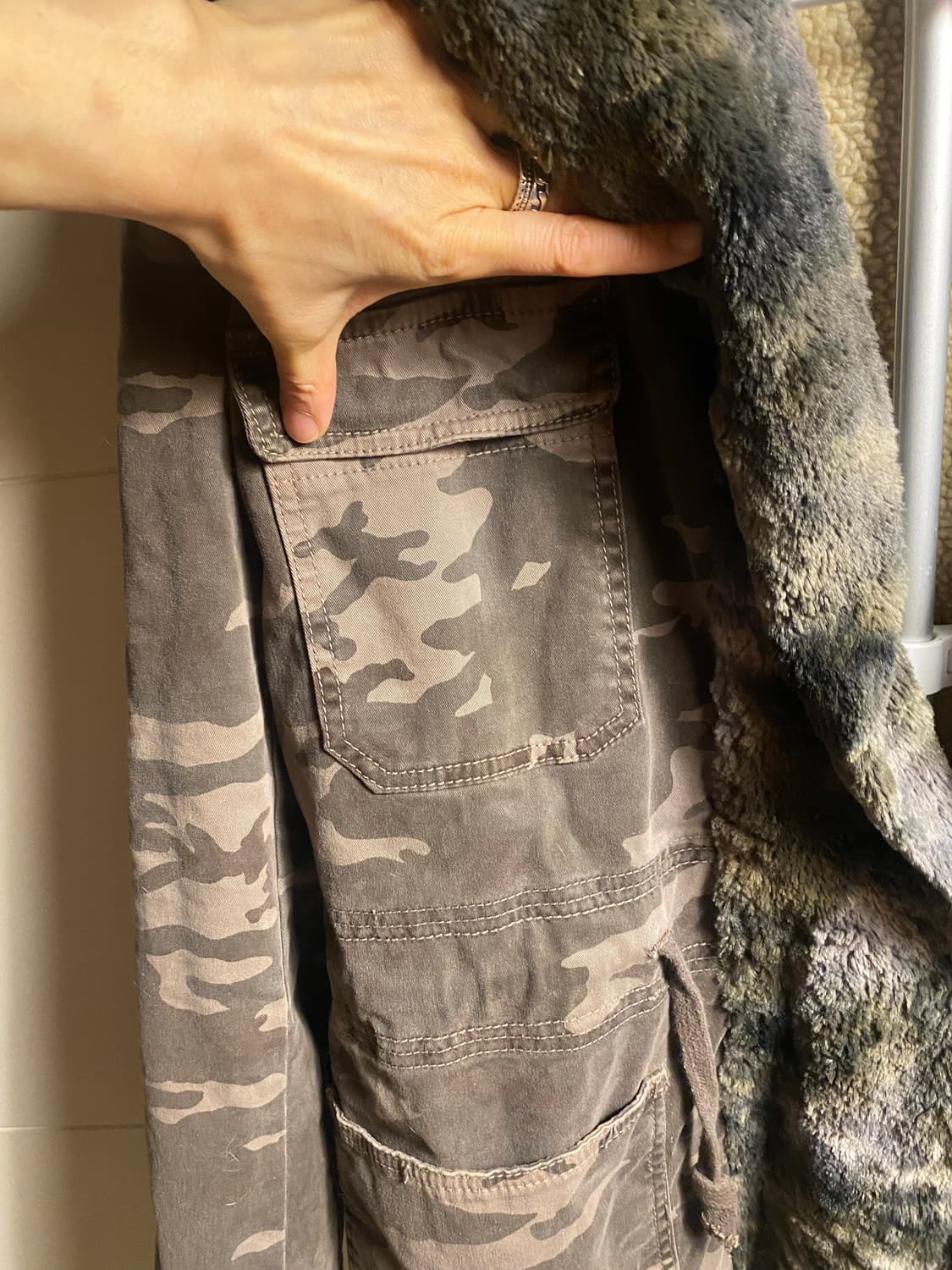 이태리 카모 퍼 야상 자켓 M 상품이미지4