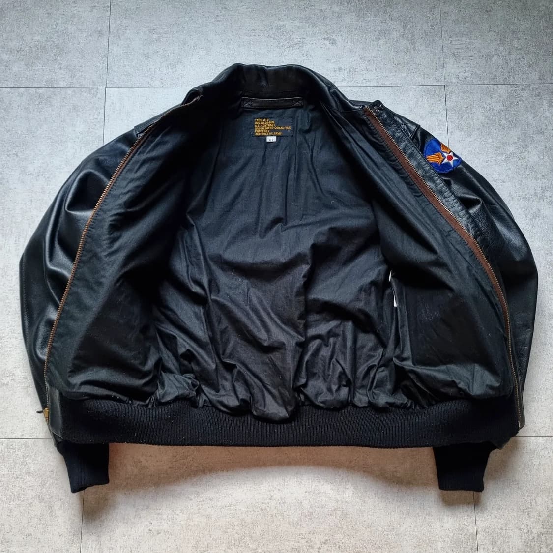 jpn 90s Head Quarter A-2 플라이트 자켓 블랙 42sz 상품이미지6