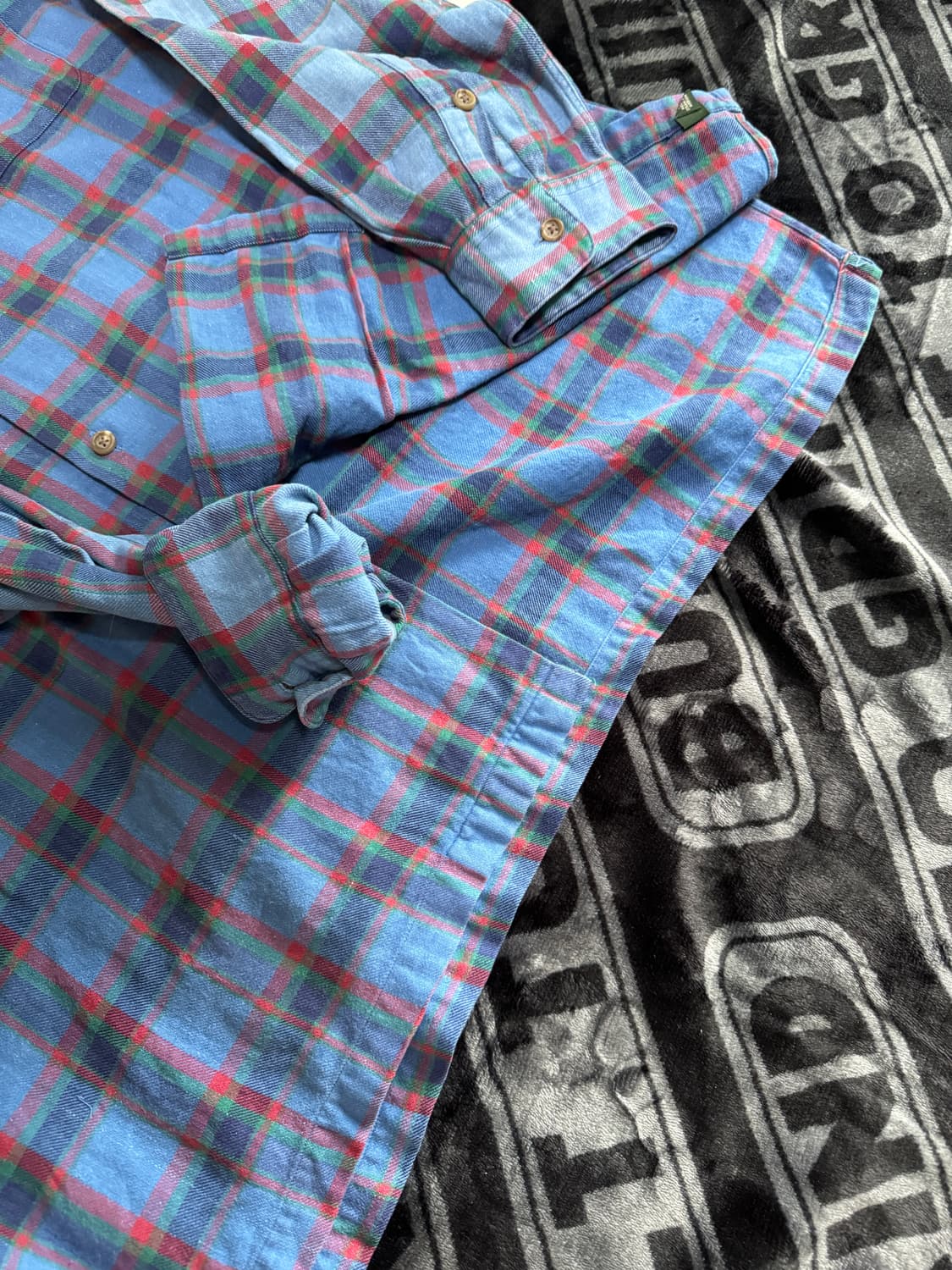 폴로 컨트리 랄프 로렌 롱 슬리브 플란넬 셔츠 블루 레드 체크 패턴 상품이미지4