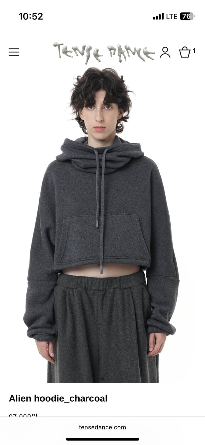 텐스댄스 에일리언 후디 Alien hoodie 차콜 상품이미지2