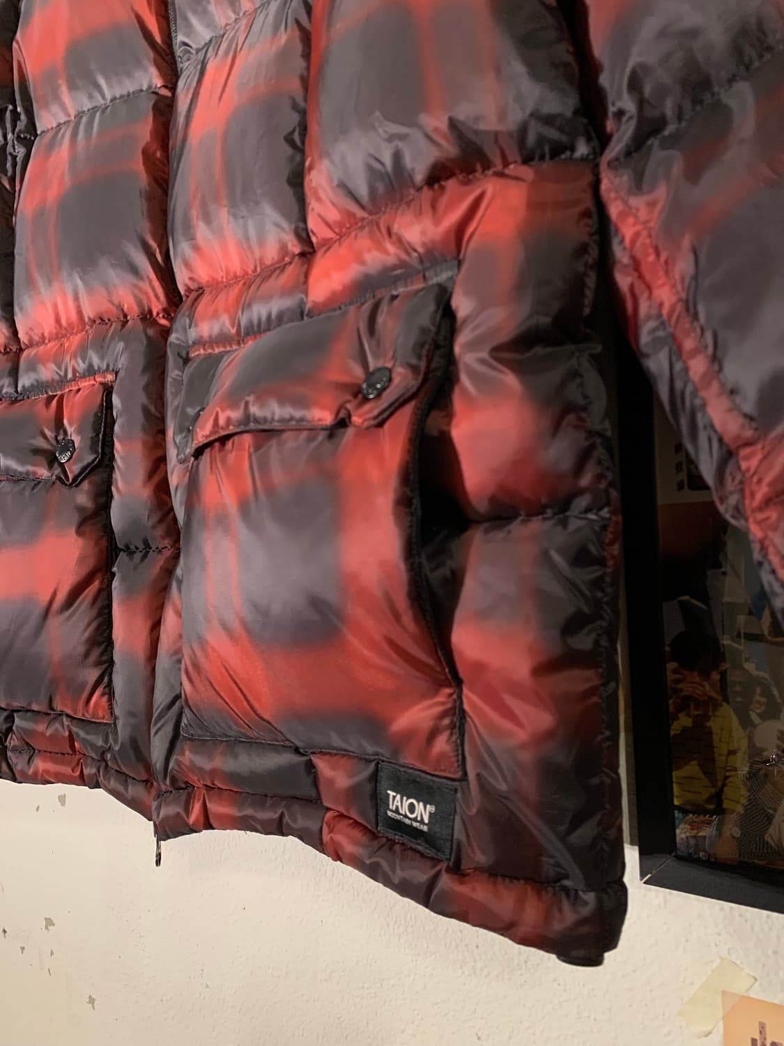 타이온 옴브레 체크 패딩 상품이미지3