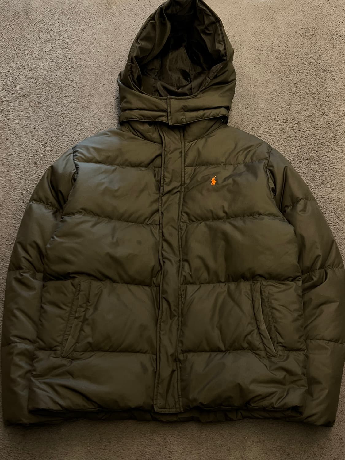 폴로 랄프로렌 숄더패치 덕다운 패딩 처분 올리브카키  상품이미지1