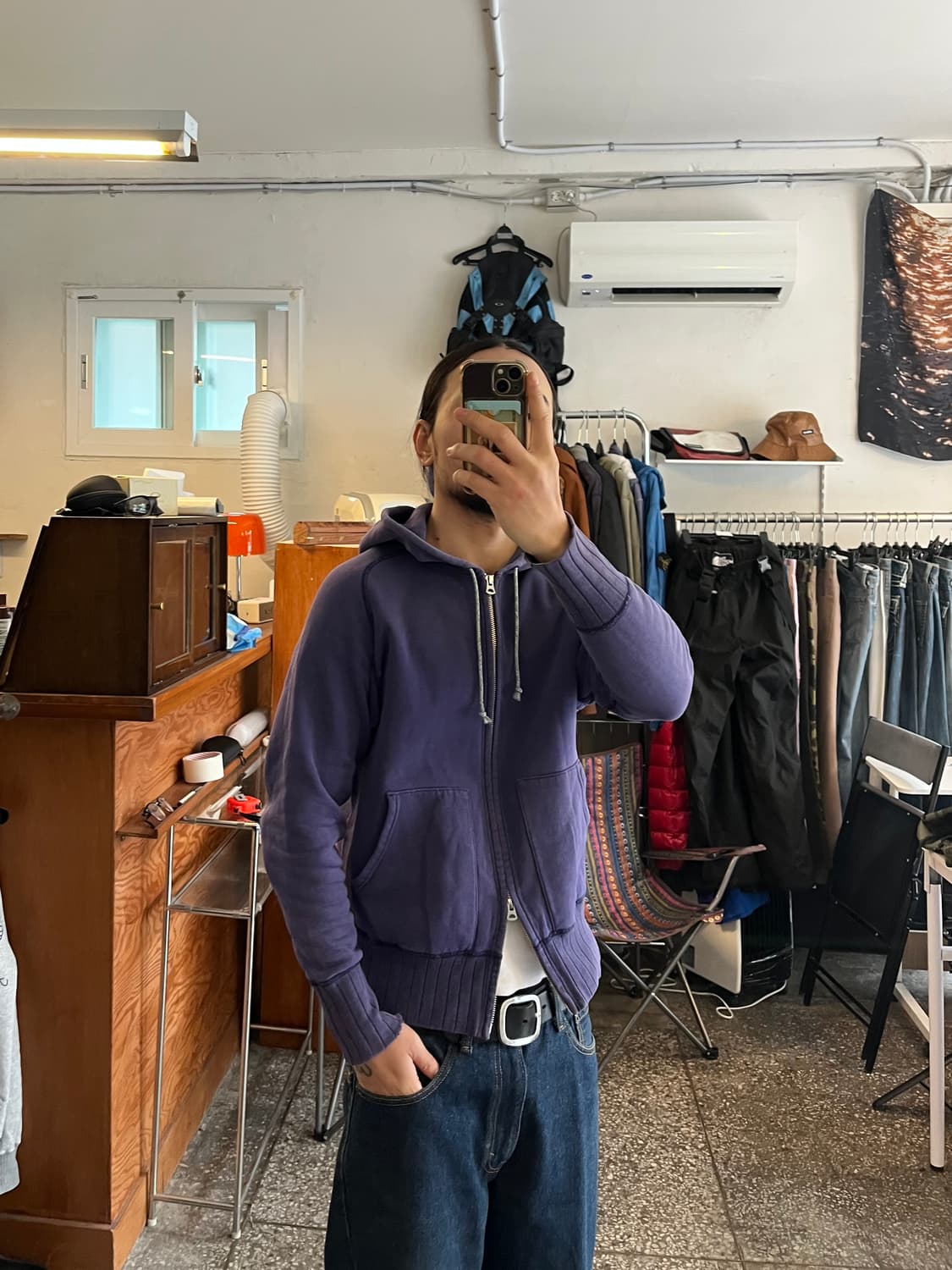 투문 twomoon 튜블러 루프휠 래글런 2way 스웻후드집업 상품이미지3