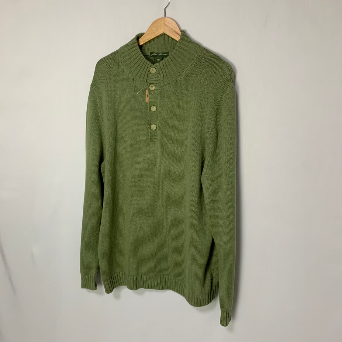 에디바우어 그린 버튼 반집업 니트 남자 빈티지 L 상품이미지3
