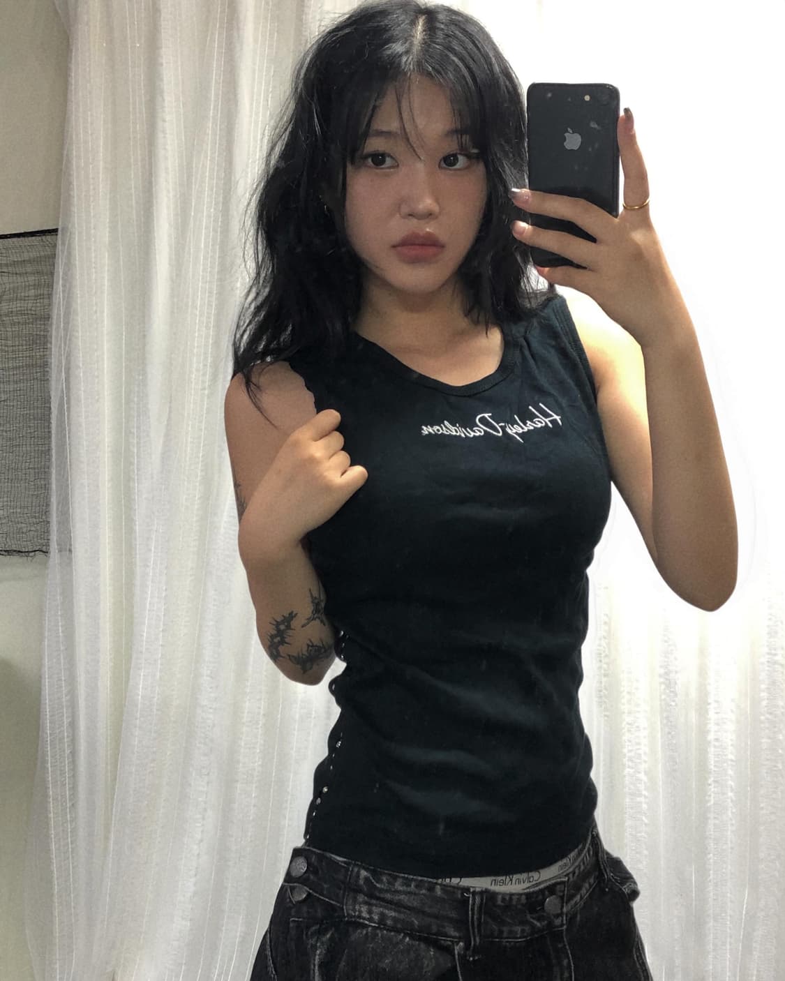 할리데이비슨 블랙 큐빅 골지 슬리브리스 상품이미지1