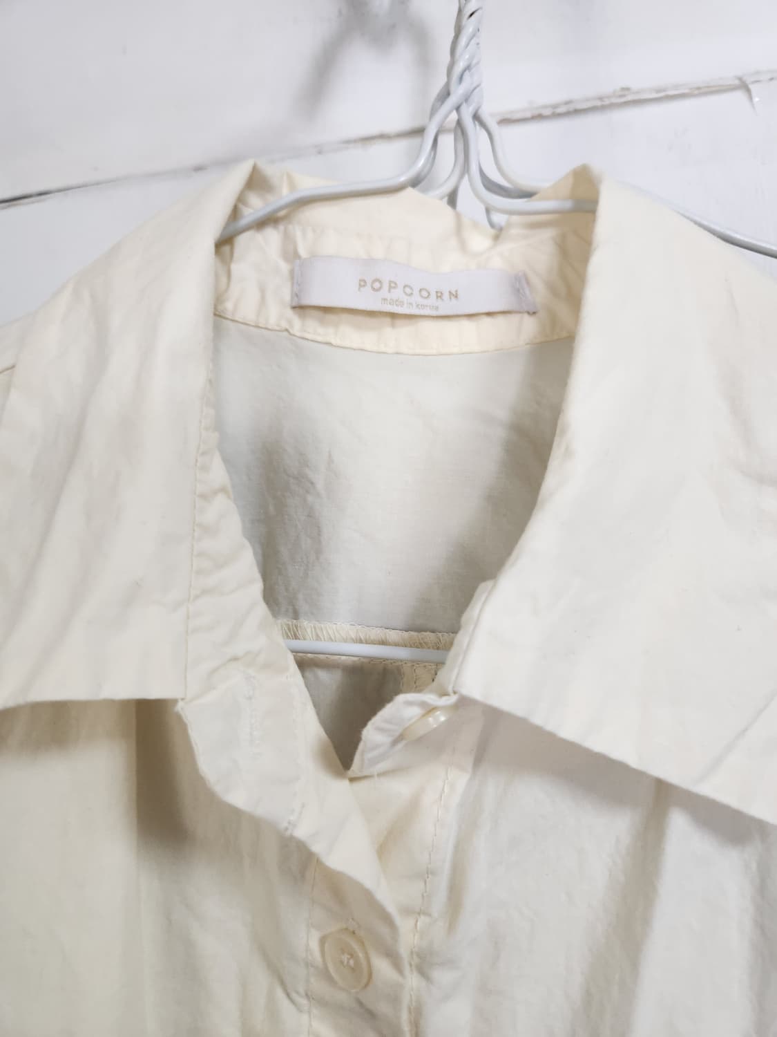 팝콘 아이보리 반팔 남방 블라우스66 상품이미지3