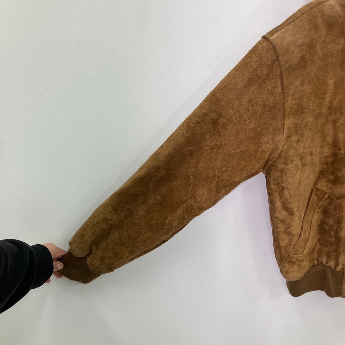 VTG 빈티지 쉐르파 소가죽 스웨이드 후드집업 M 상품이미지7