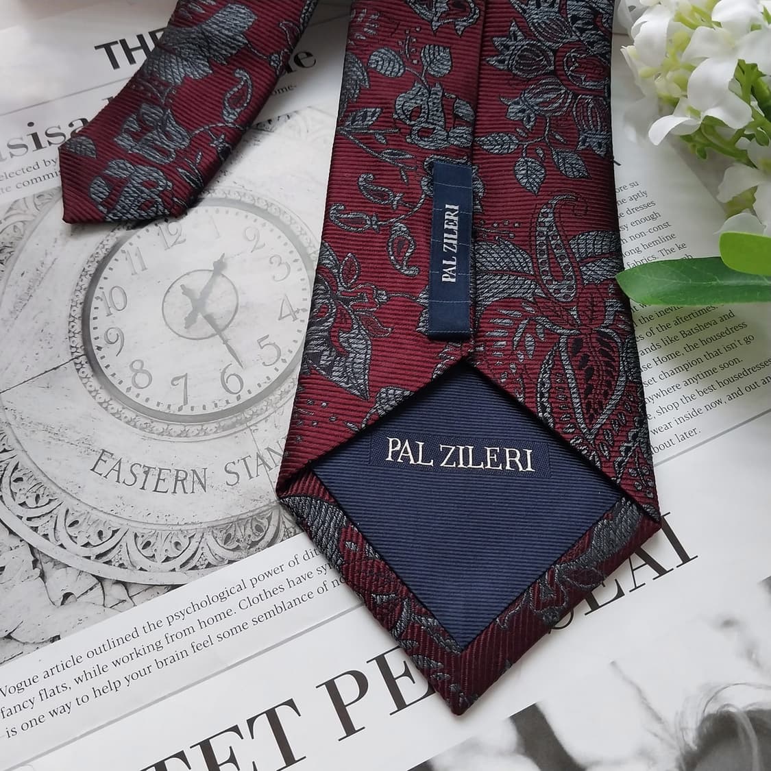 빨질레리 실크 와인 자카드 페이즐리 넥타이 8.5cm A+등급 K1458 상품이미지7