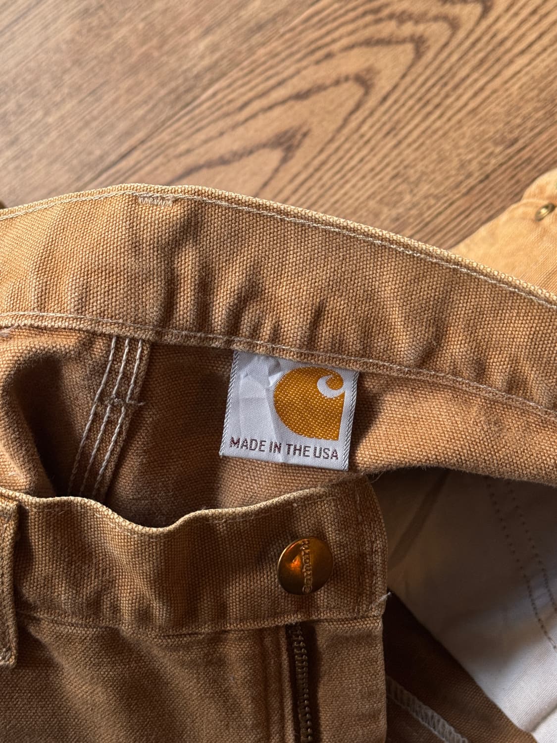 [30]칼하트 Made in USA 더티워싱 브라운 더블니 워크 팬츠 상품이미지8