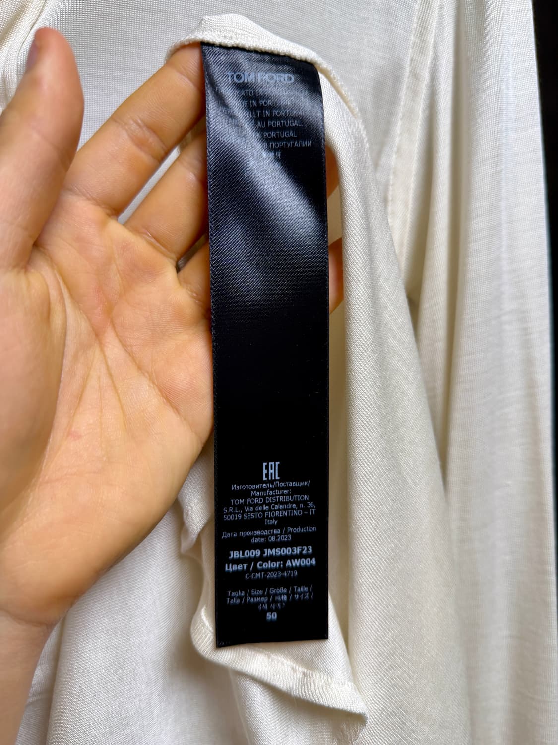 (새상품,강추👍)톰포드 실크100 아이보리 셔츠 상품이미지3