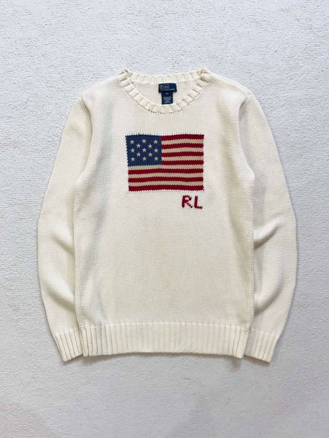 폴로 아이보리 성조기 니트 상품이미지1