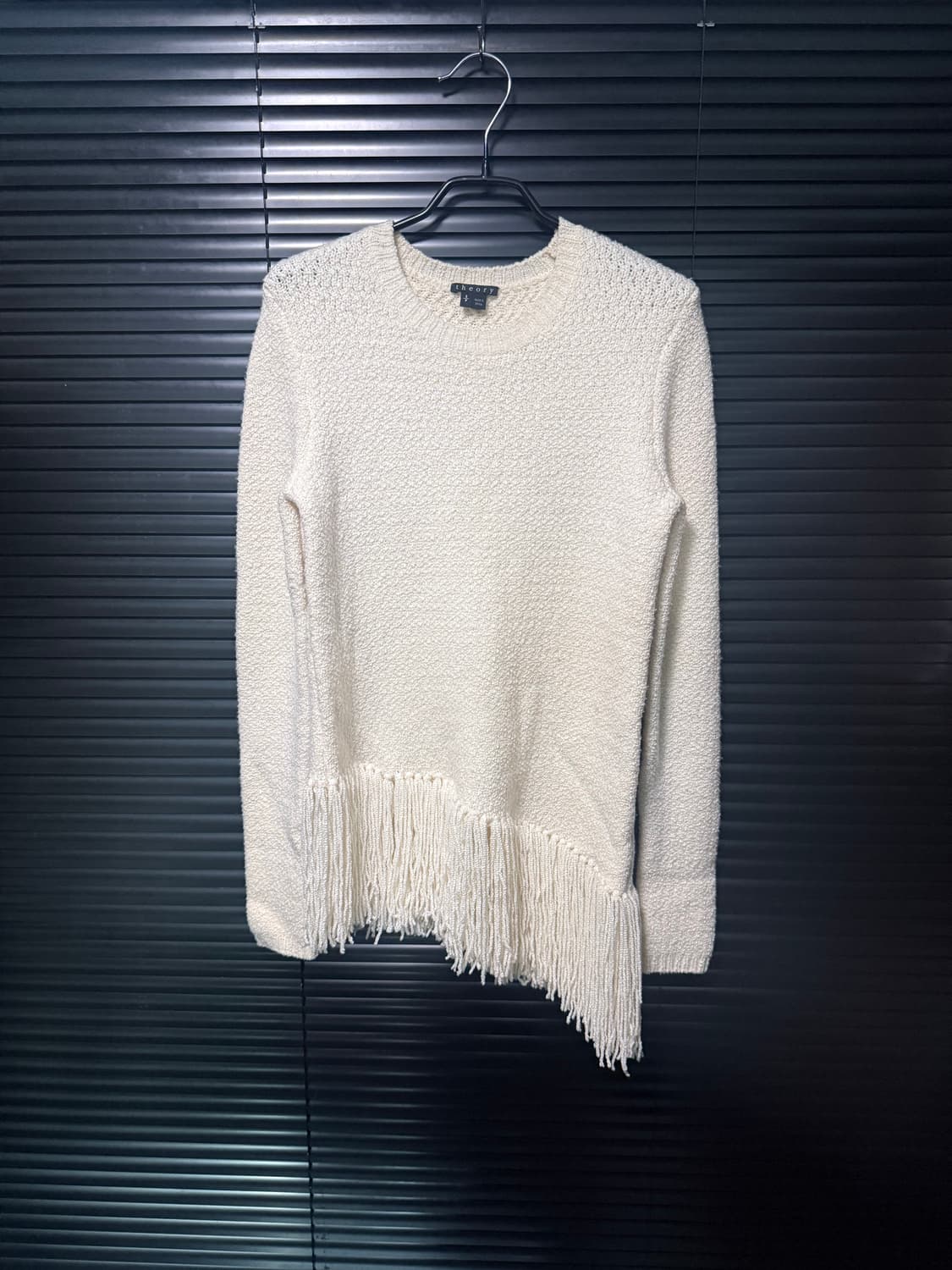 Theory 띠어리 아이보리 웨스턴 프린지 테슬 사선 메리노 울 S 90 상품이미지2