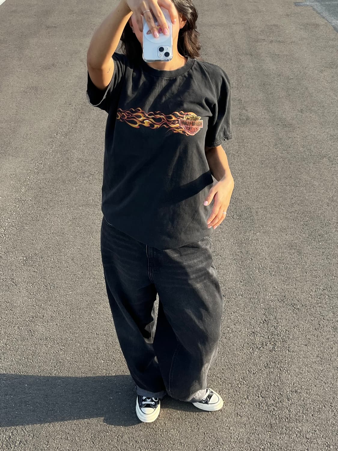 90s USA 빈티지 할리 데이비슨 'V-트윈 엔진' 티셔츠 상품이미지6