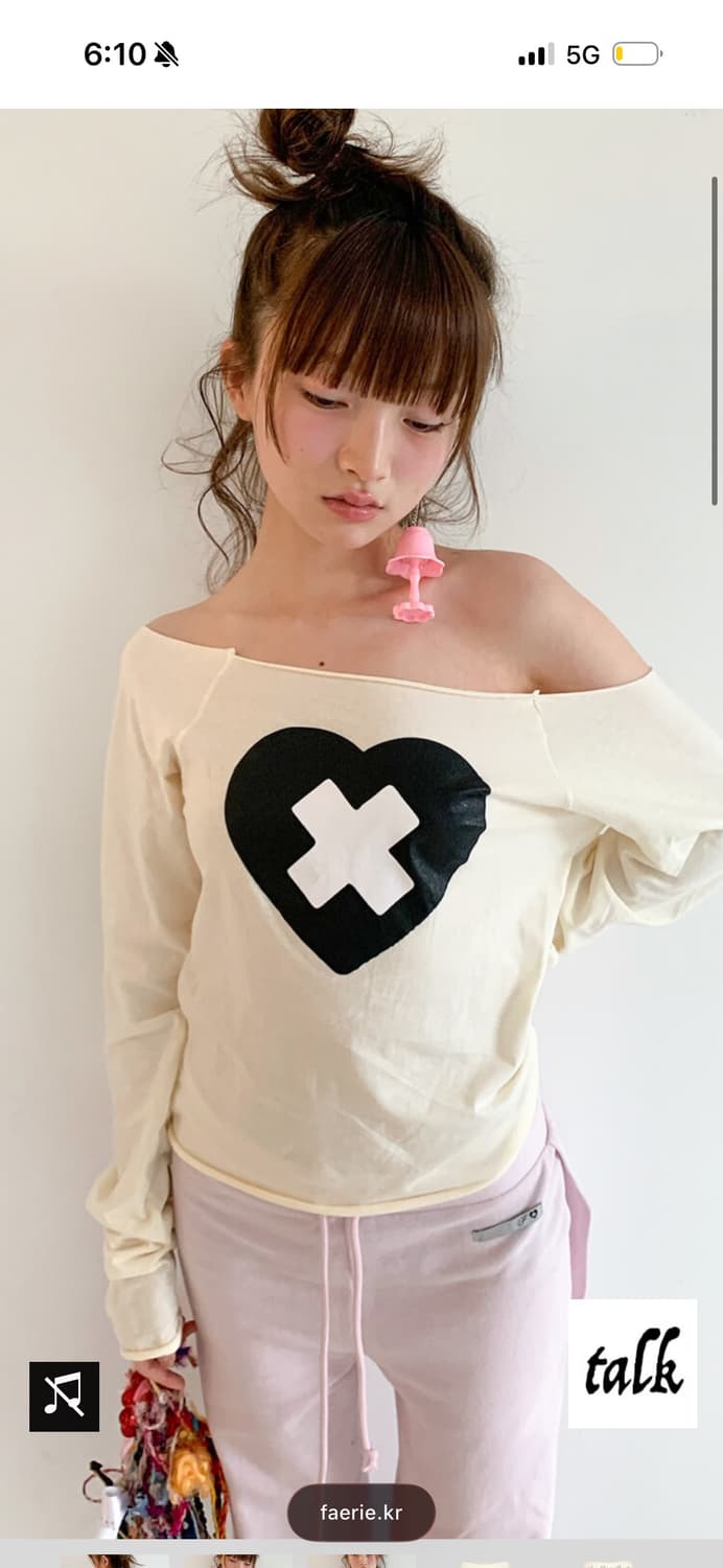 샵페어리 cross heart cut off t-shirt 옐로우 상품이미지2