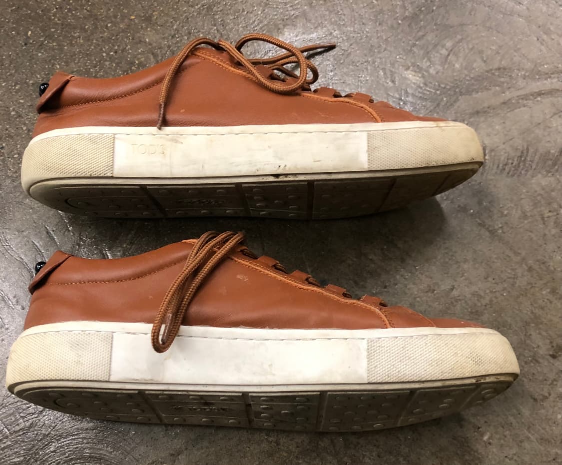 TOD'S 남성 가죽 스니커즈 브라운 41 상품이미지4