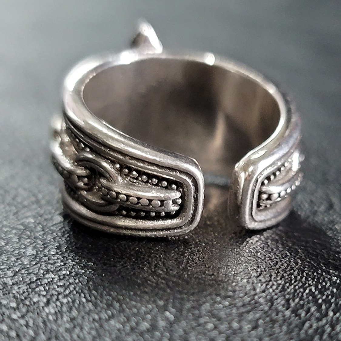 Thalnox 백동 빅사이즈 남자 엔틱 빈티지 비늘 뱀 반지 상품이미지3