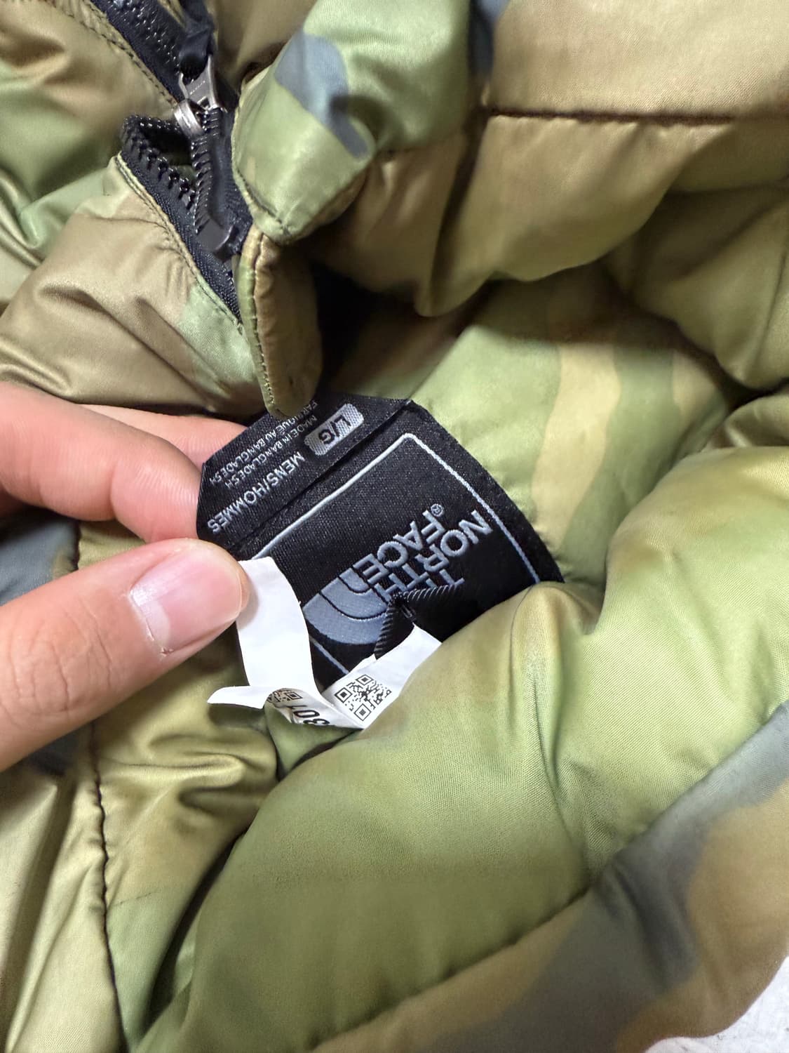 (L)노스페이스 중앙로고 센터로고 패딩 조끼 카모 상품이미지6