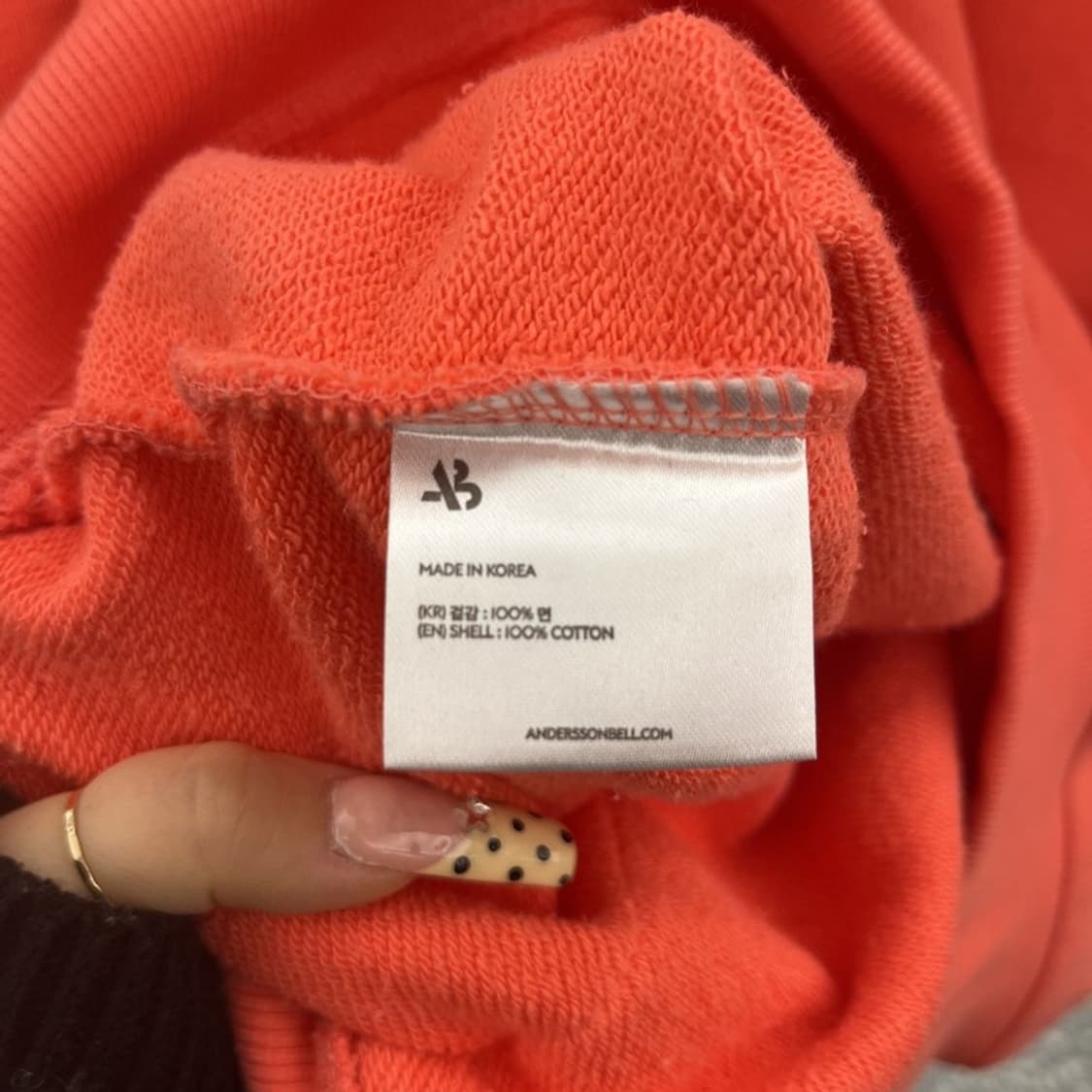 앤더슨벨 스트릿 펑크 키치 Y2K 코랄핑크 후드티 S C09917 상품이미지6