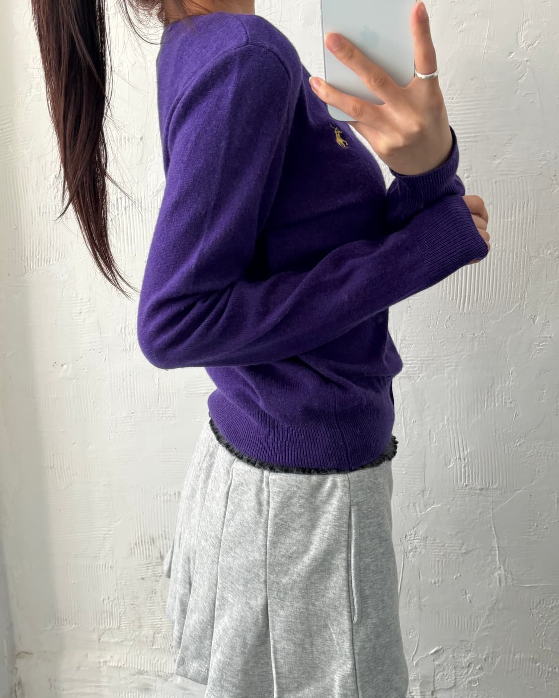 Polo 폴로 랄프로렌 신형 걸즈 퍼플컬러 울 가디건 상품이미지2