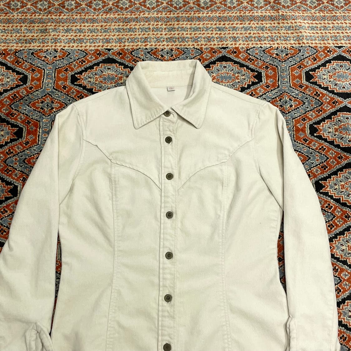일본 유니클로 아이보리 웨스턴 셔츠 여성S 상품이미지2