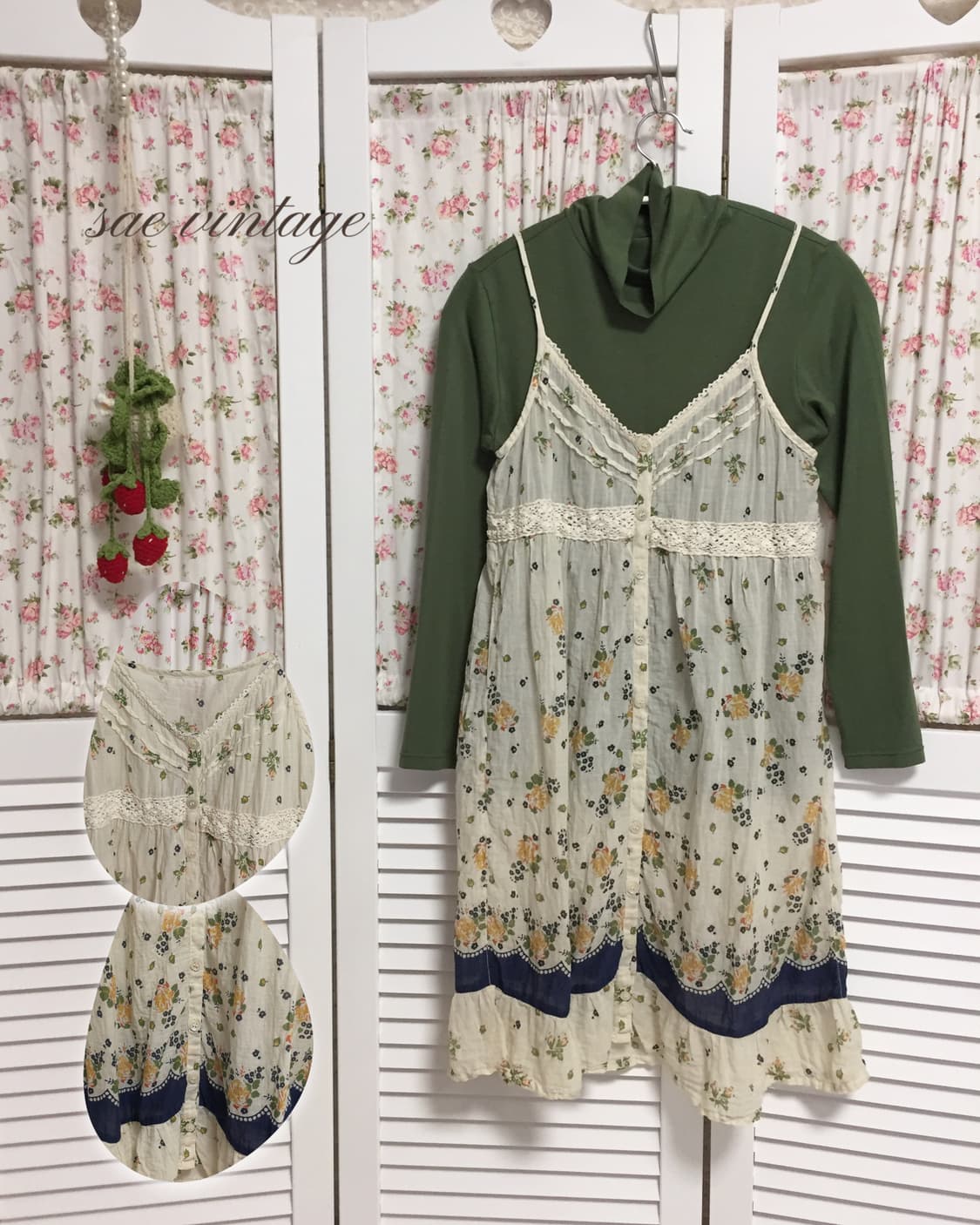 빈티지 모리걸 잔꽃 슬리브리스 상품이미지1