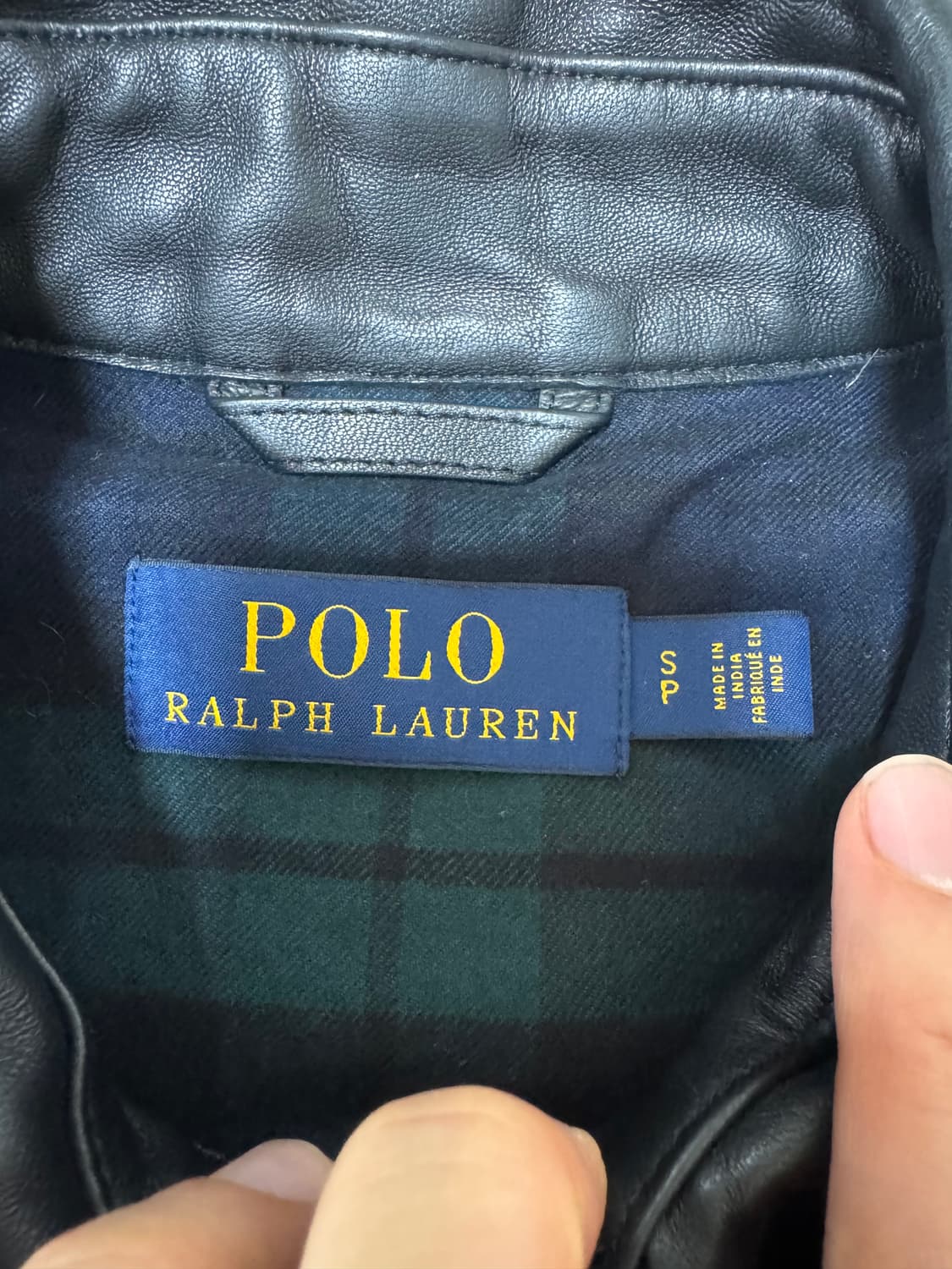 S 폴로 랄프로렌 맥스웰 램스킨 블랙 가죽 자켓 상품이미지2