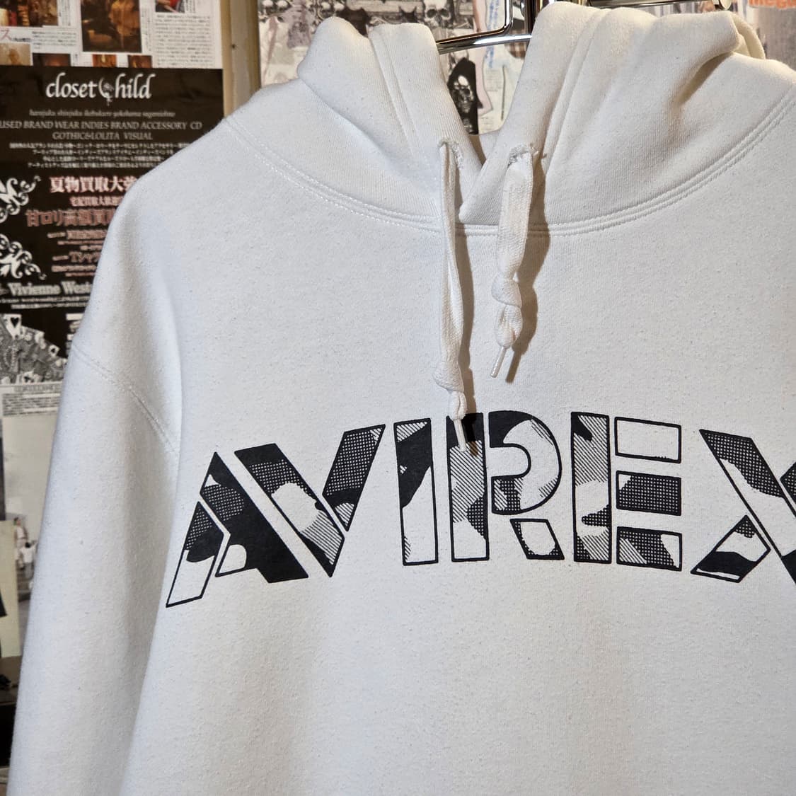 아비렉스 JPN 화이트 빅 로고 후드티 상품이미지3