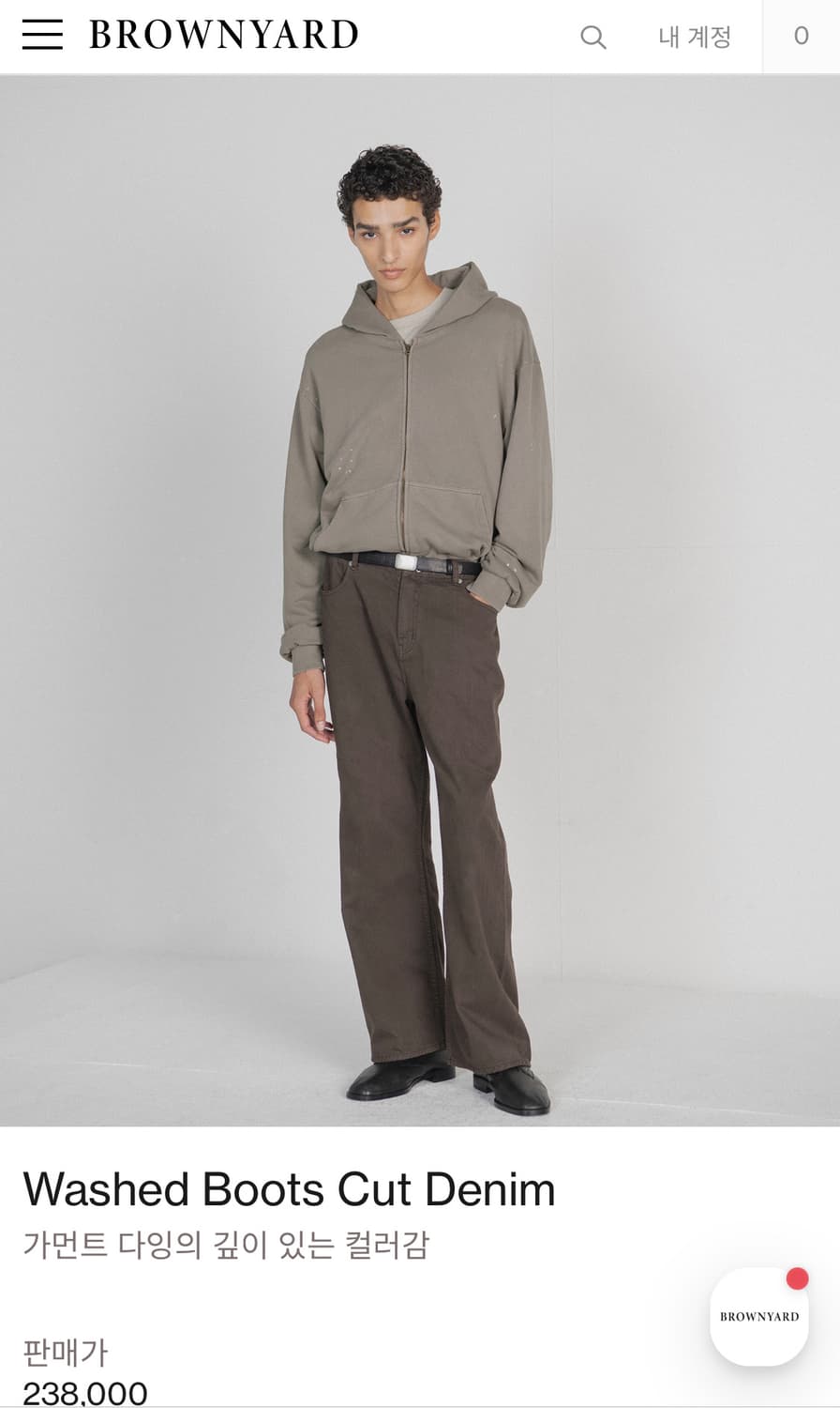 브라운야드 워시드부츠컷데님 다크브라운(5) 상품이미지1