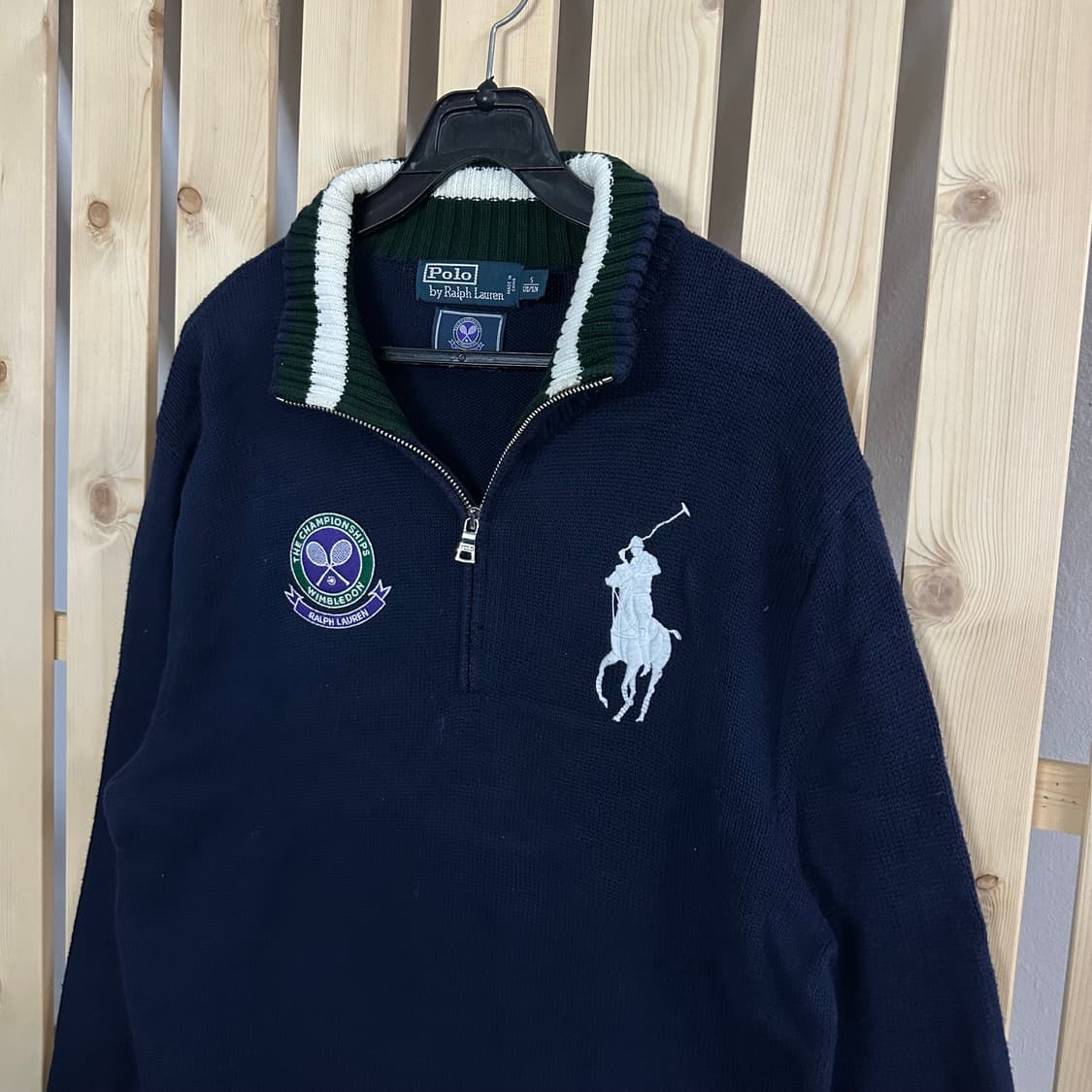 (M) 폴로 랄프로렌 빅포니 네이비 반집업 니트 상품이미지4