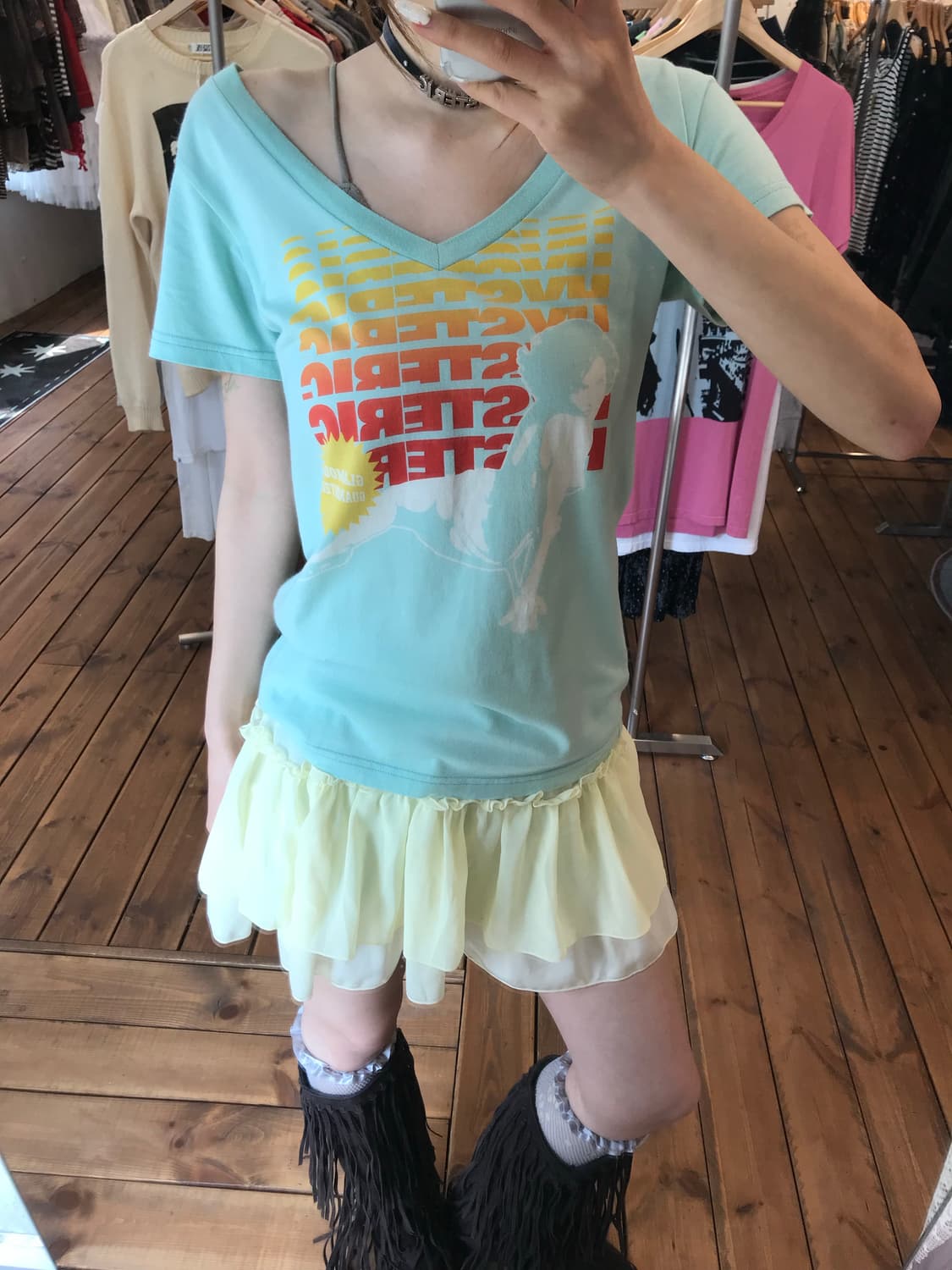 히스테릭글래머 민트 프린팅 티셔츠 상품이미지1