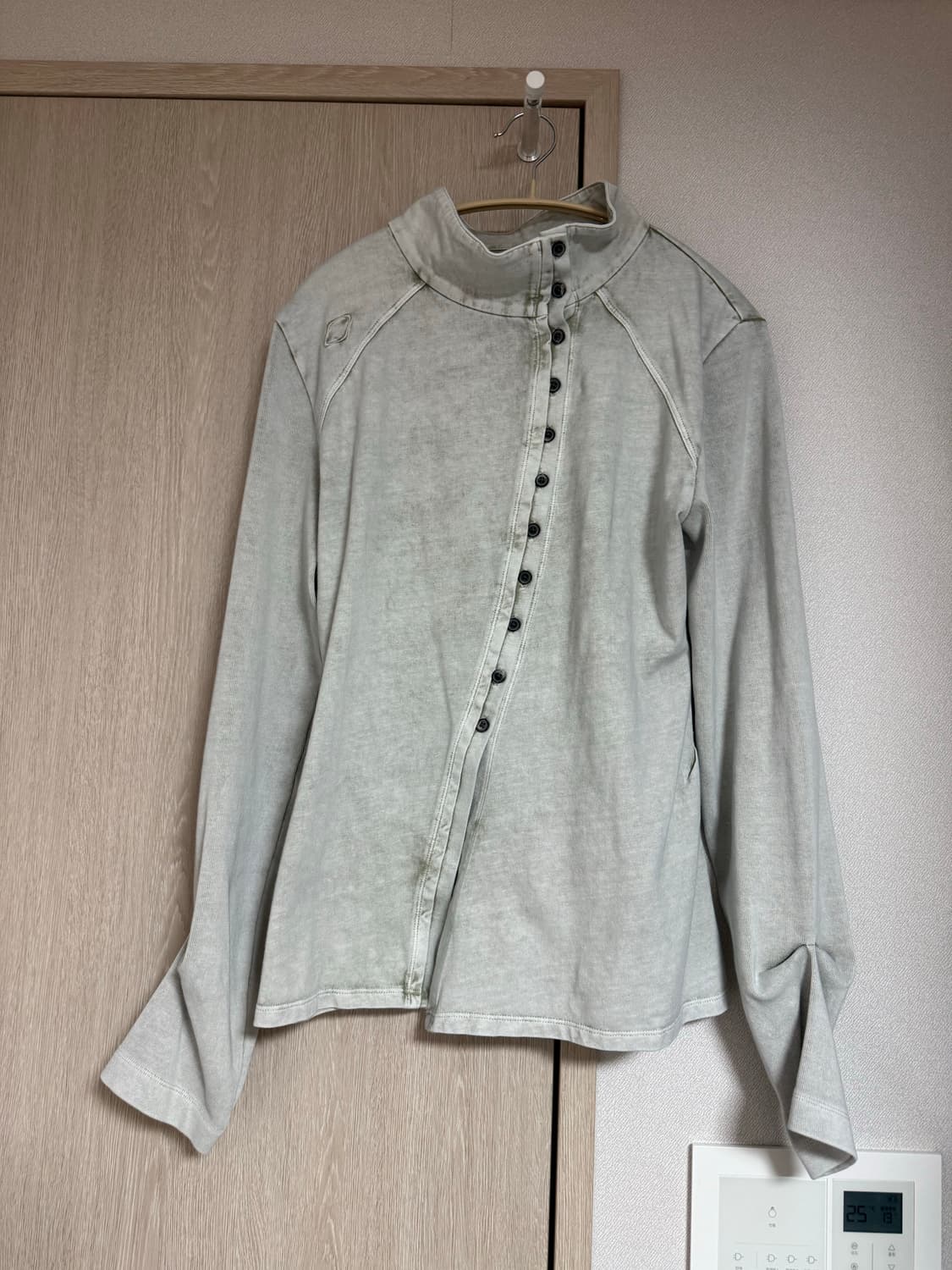 미스치프 워시드 져지 셔츠 베이지 상품이미지1