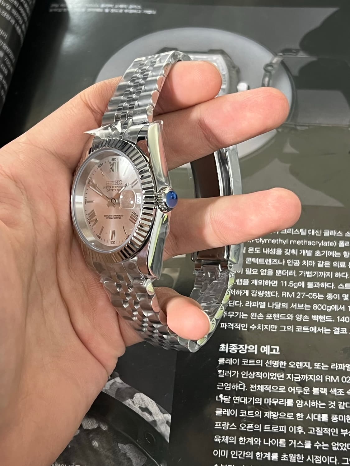 세이코 데이트저스트 흰판 로만 커스텀 상품이미지2