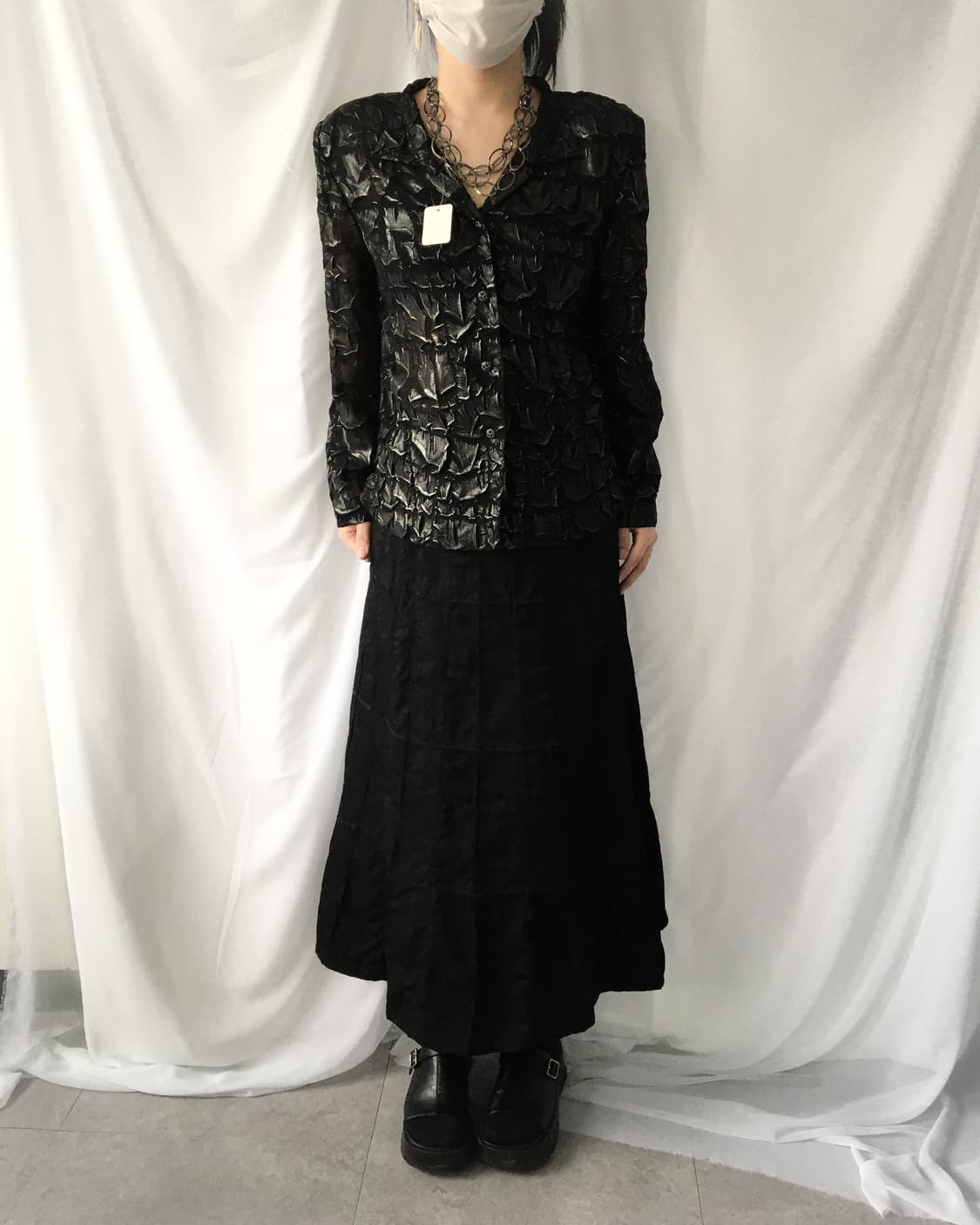 Glossy long skirt 상품이미지5