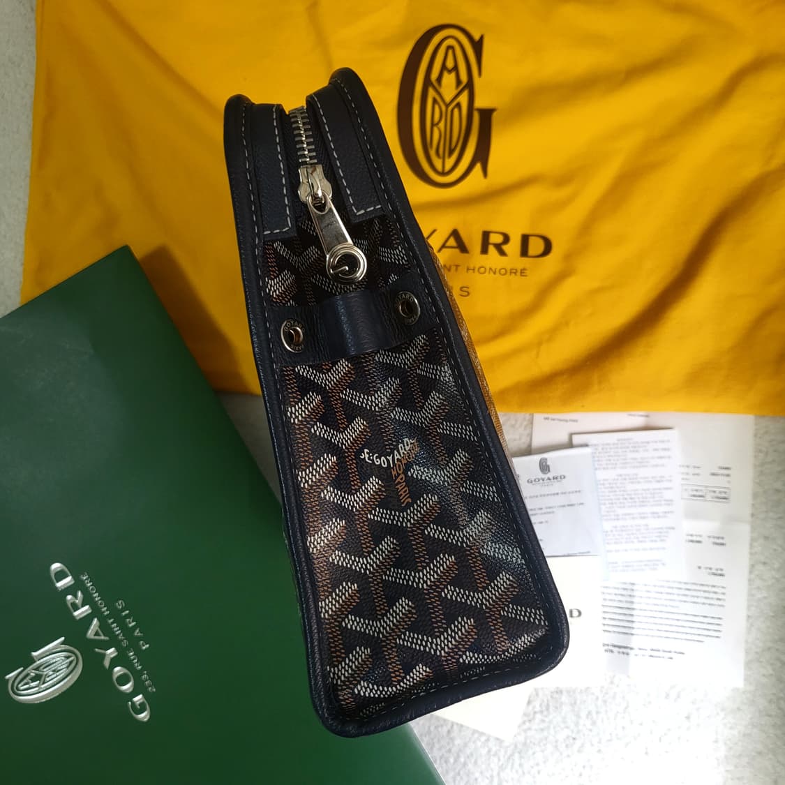 [새상품급/풀구성] GM / 고야드 쥬방스 클러치 토일렛백 네이비  상품이미지8