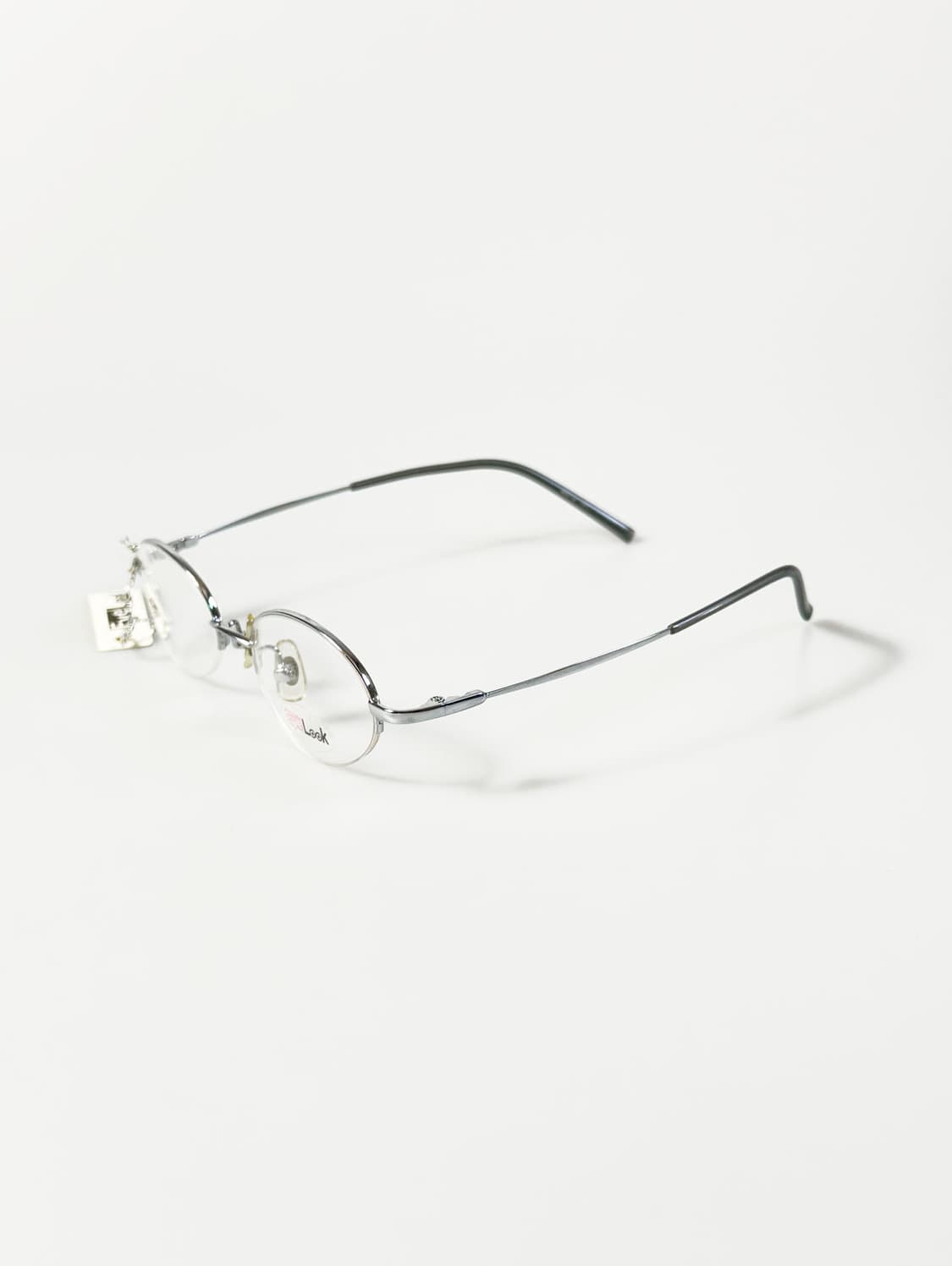 EyeLook 실버 오벌 반무테 메탈 프레임 빈티지 안경 상품이미지3