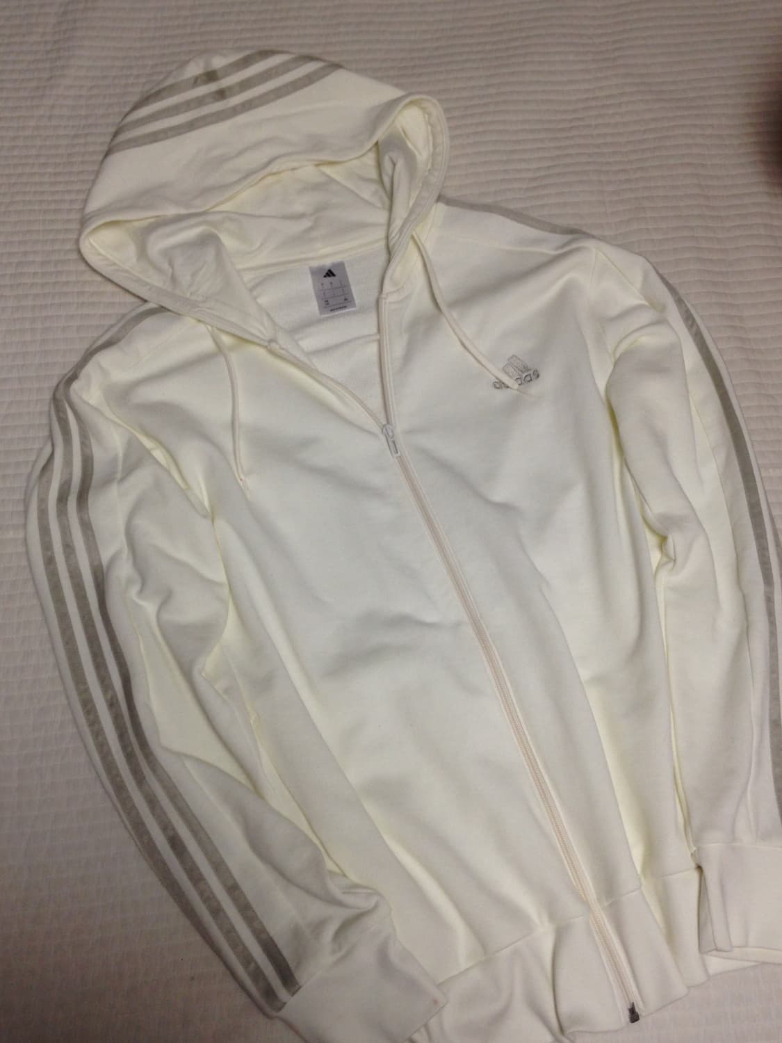 빈티지 아디다스 삼선 아이보리 카키 브라운 져지 후드집업 L 상품이미지2