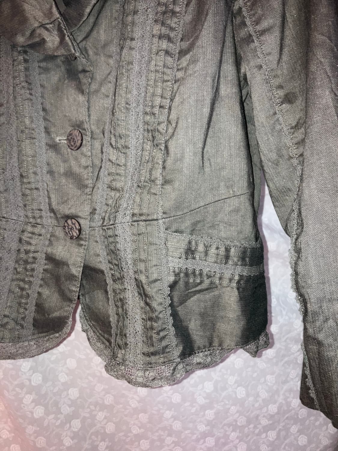 💌 Metallic silver lace jacket. 상품이미지4