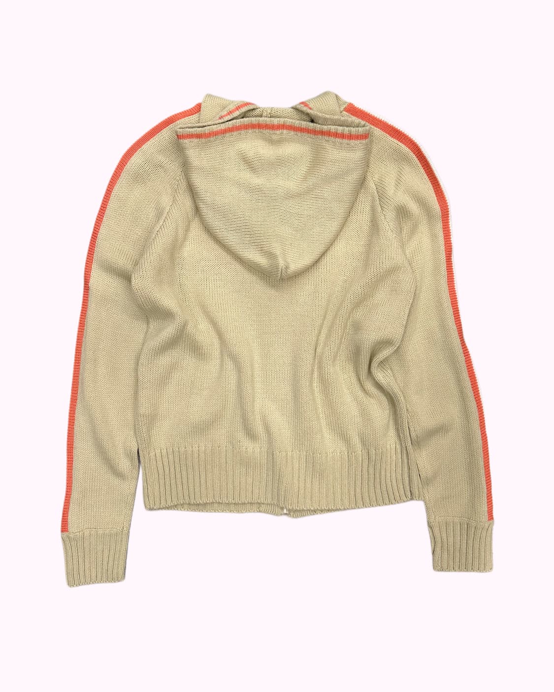 beige knit hood zip-up 상품이미지4