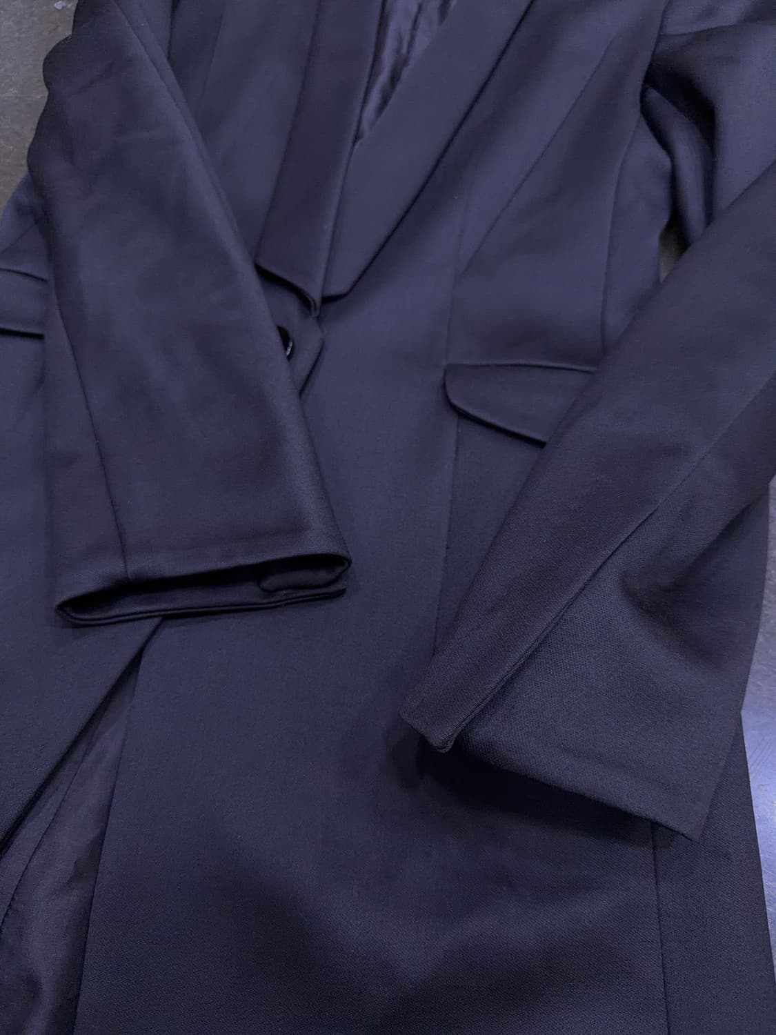 타임 이태리 울 싱글 슬림 절개 원버튼 롱코트 84 상품이미지6