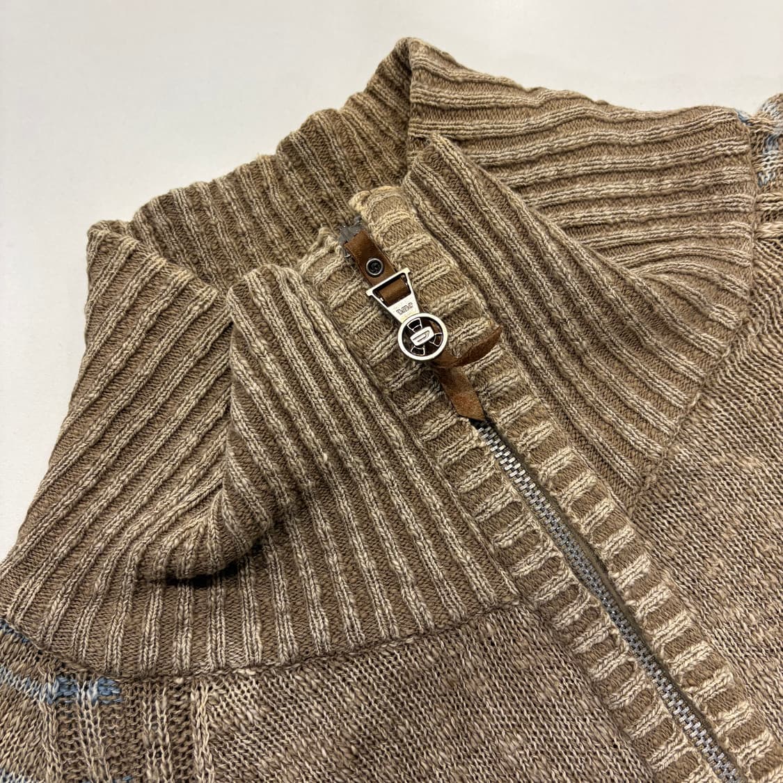 [XL] 디젤 빈티지 브라운 스트라이프 니트 집업 가디건 B615 상품이미지3