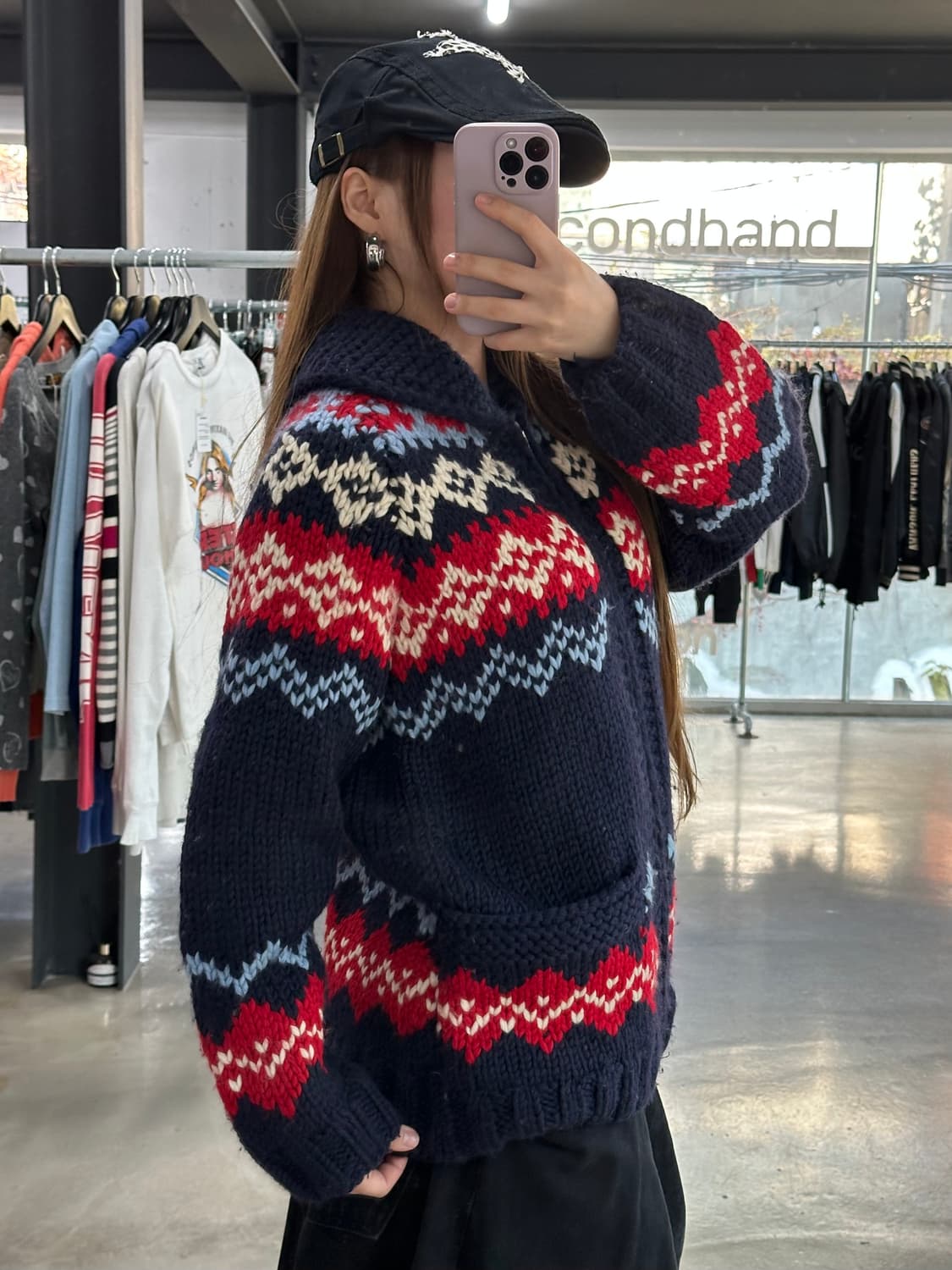 실버스톤 핸드메이드 울 코위찬 니트집업 상품이미지2