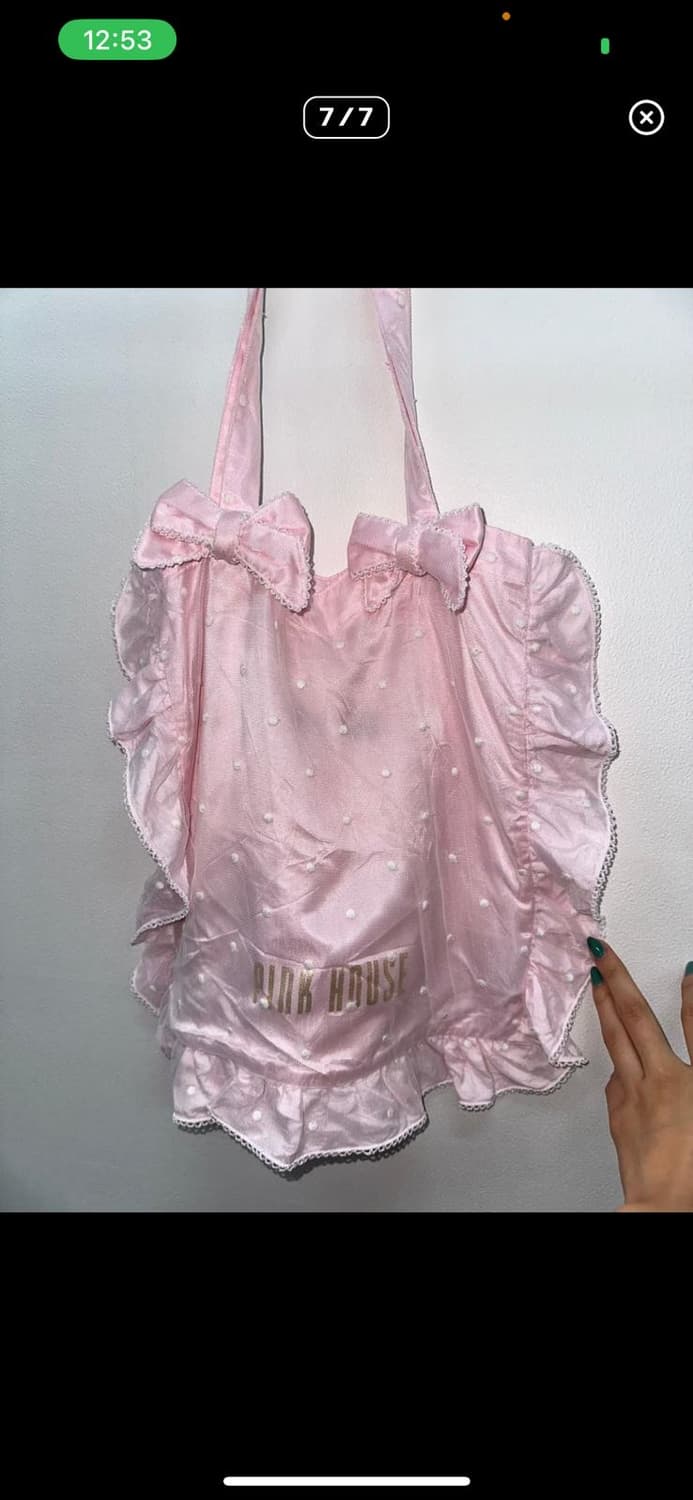 핑크하우스 도트 리본 핑크 레이스 가방 히메갸루 로리타ㅈ 상품이미지1