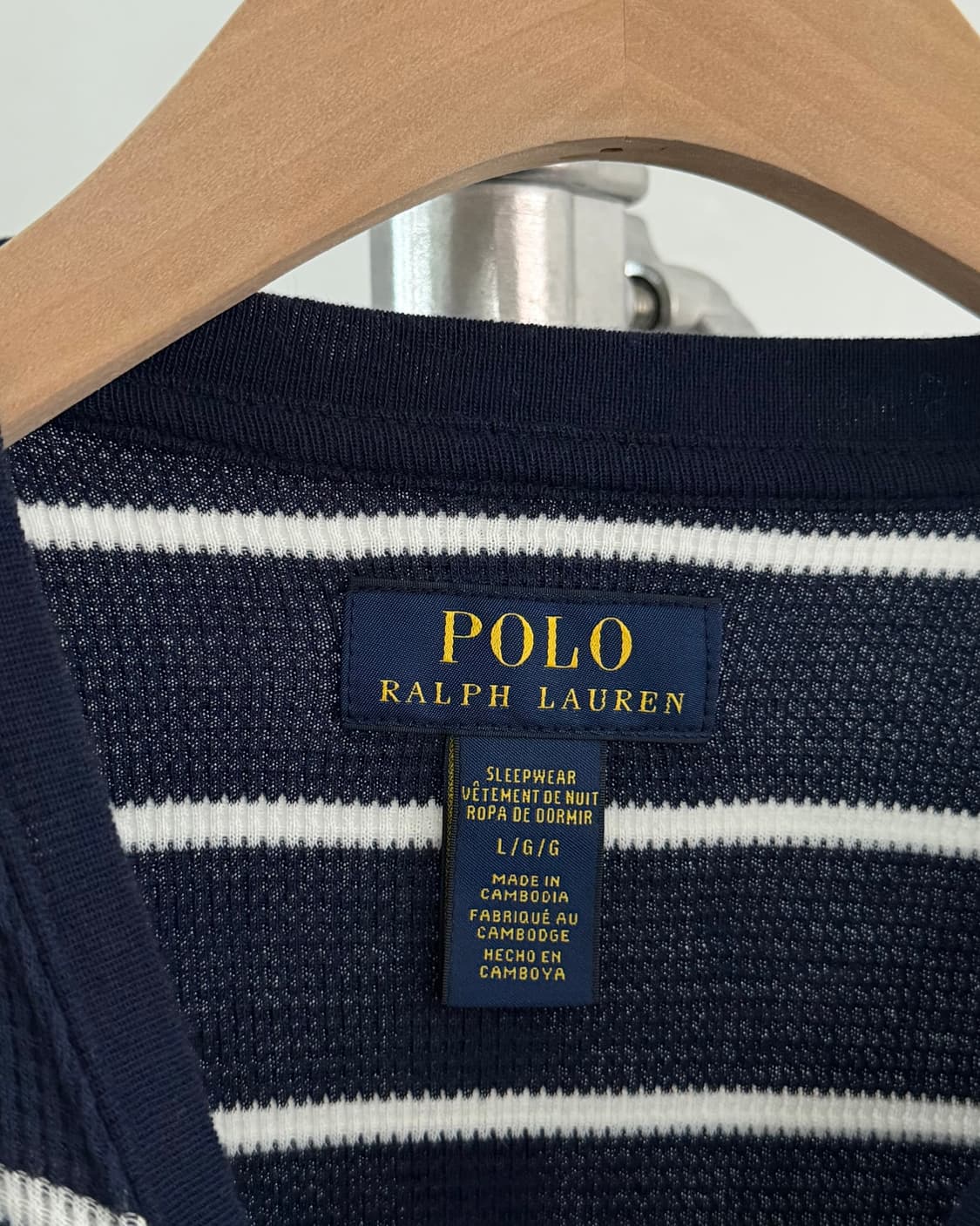 Polo 폴로 랄프로렌 신형 네이비컬러 단가라 와플 슬리브 상품이미지6