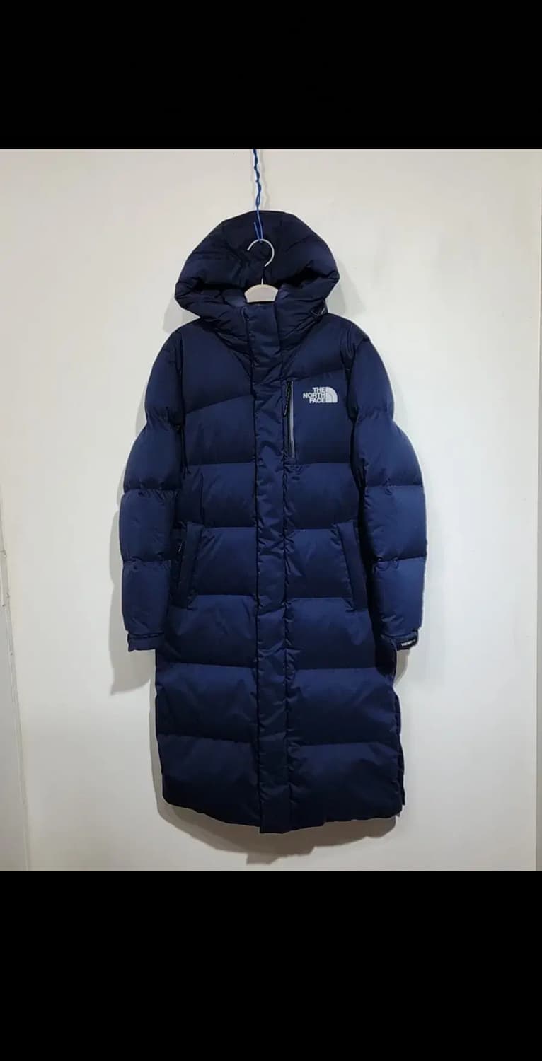 (M) 노스페이스 오리털 롱패딩 점퍼 네이비 후드 다운코트  상품이미지1
