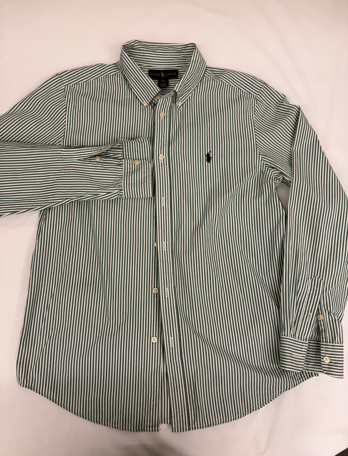 [XL 18-20] 폴로 랄프로렌 스트라이프 셔츠 그린 상품이미지1