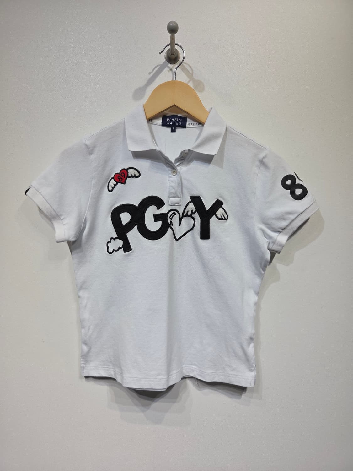 파리게이츠 PG 빅로고 자수 화이트 카라티 상품이미지2