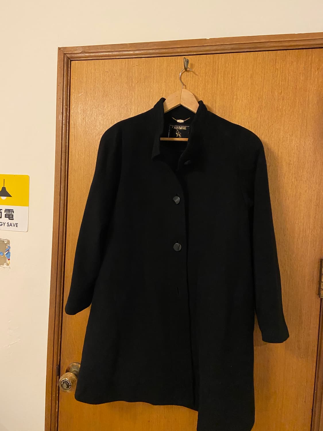 빈티지 캐시미어 블랙 코트 상품이미지2
